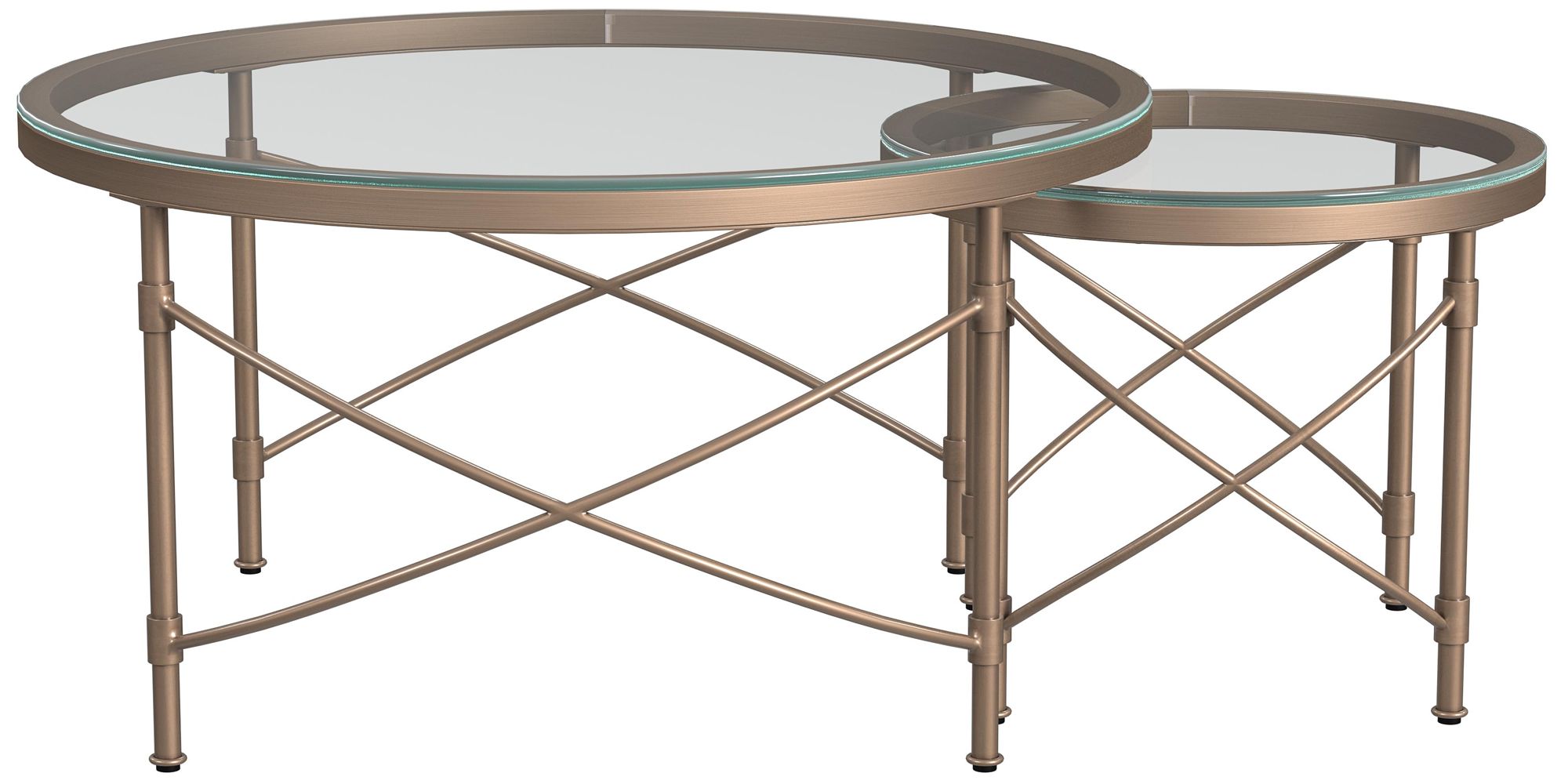 Harrison Antique Gold 2-Piece Nesting Cocktail Table Set in scene