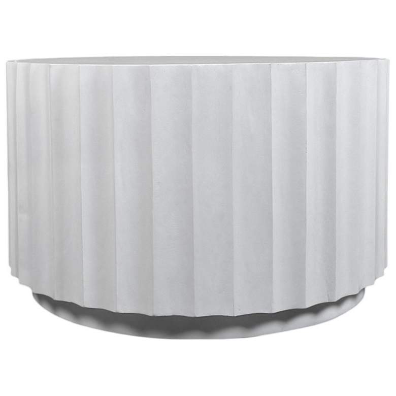 Image 2 Harrison Vertical Groove Coffee Table, White more views