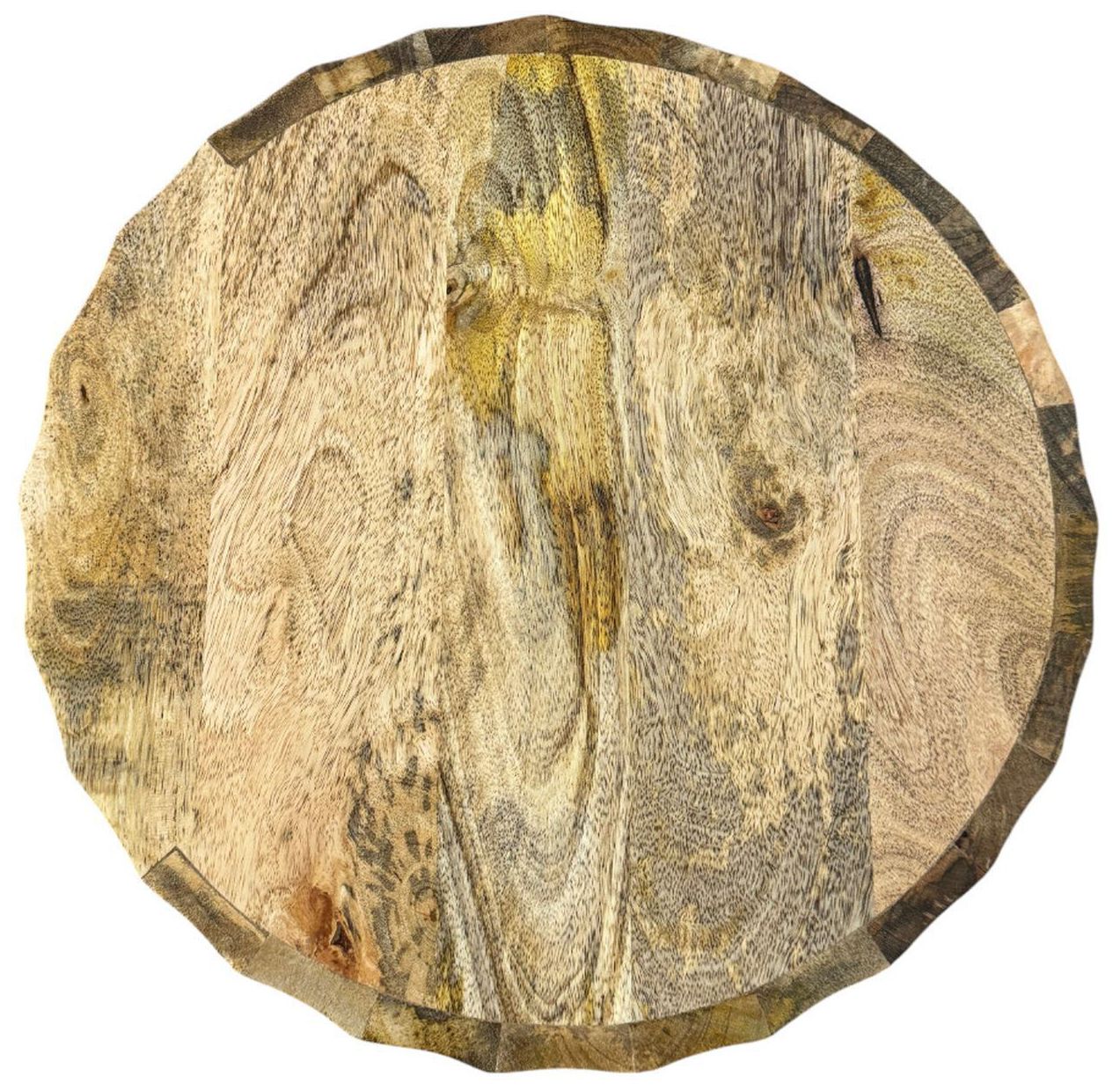 Image 4 Harrison Vertical Groove Round Accent Table with 2 Drawers, Natural more views