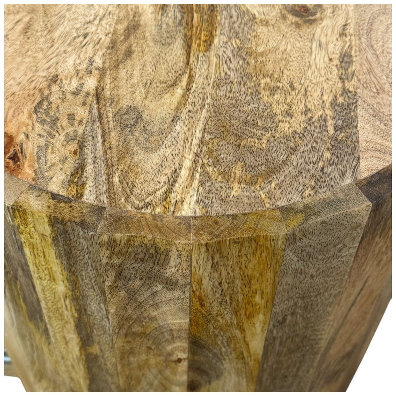 Image 5 Harrison Vertical Groove Round Accent Table with 2 Drawers, Natural more views