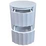 4_Harrison Vertical Groove Round Accent Table with 2 Drawers, White more views