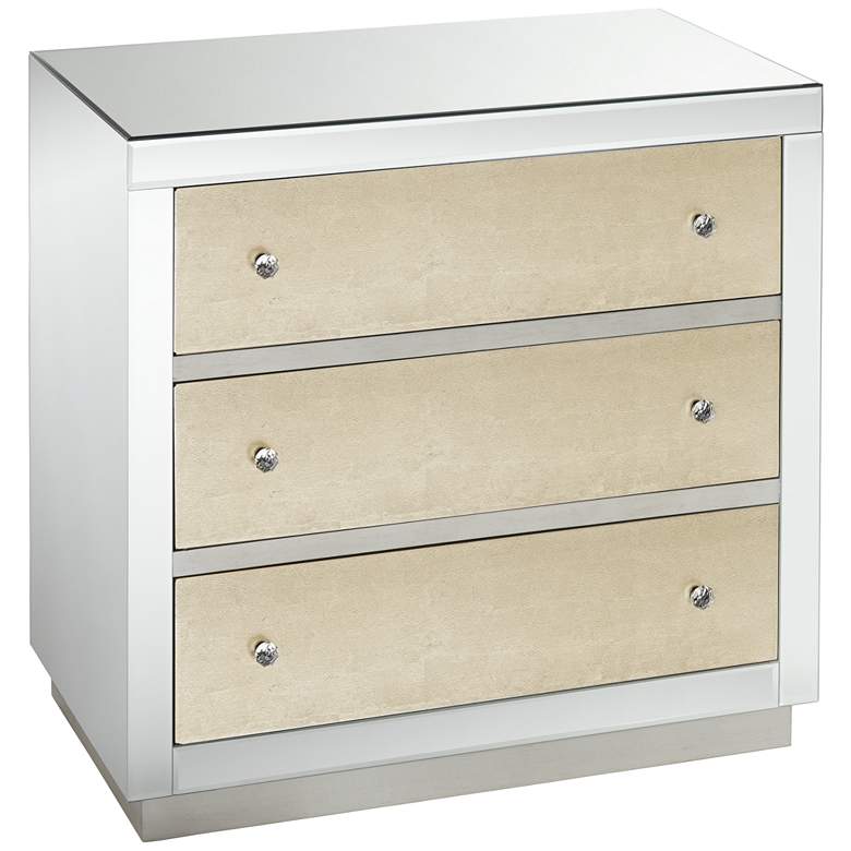Image 1 Harrister Mirrored Champagne 3-Drawer Accent Chest