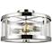 Harrow 15" Wide Polished Nickel 2-Light Ceiling Light