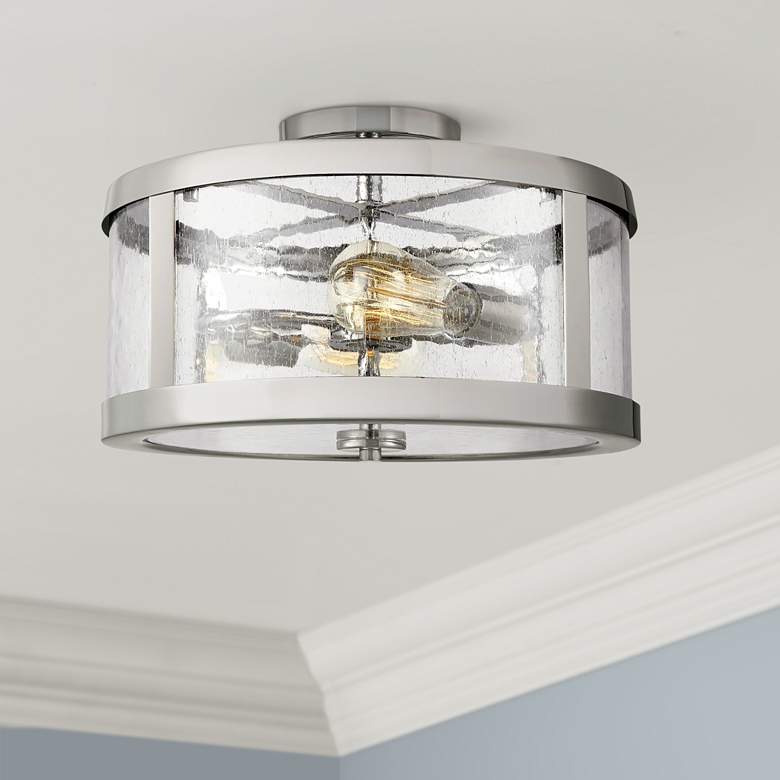 Image 1 Harrow 15 inch Wide Polished Nickel 2-Light Ceiling Light