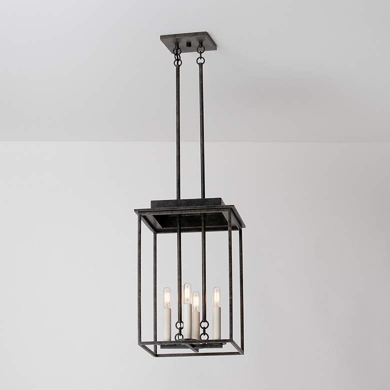 Image 3 Hart 12 1/4" Wide French Iron 4-Light Lantern Pendant more views