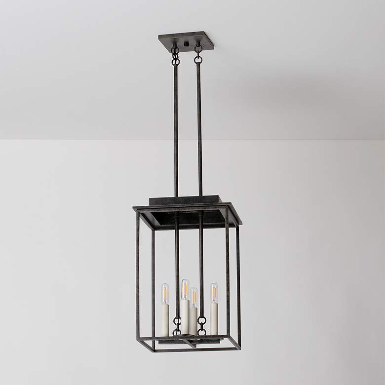 Image 6 Hart 12 1/4" Wide French Iron 4-Light Lantern Pendant more views