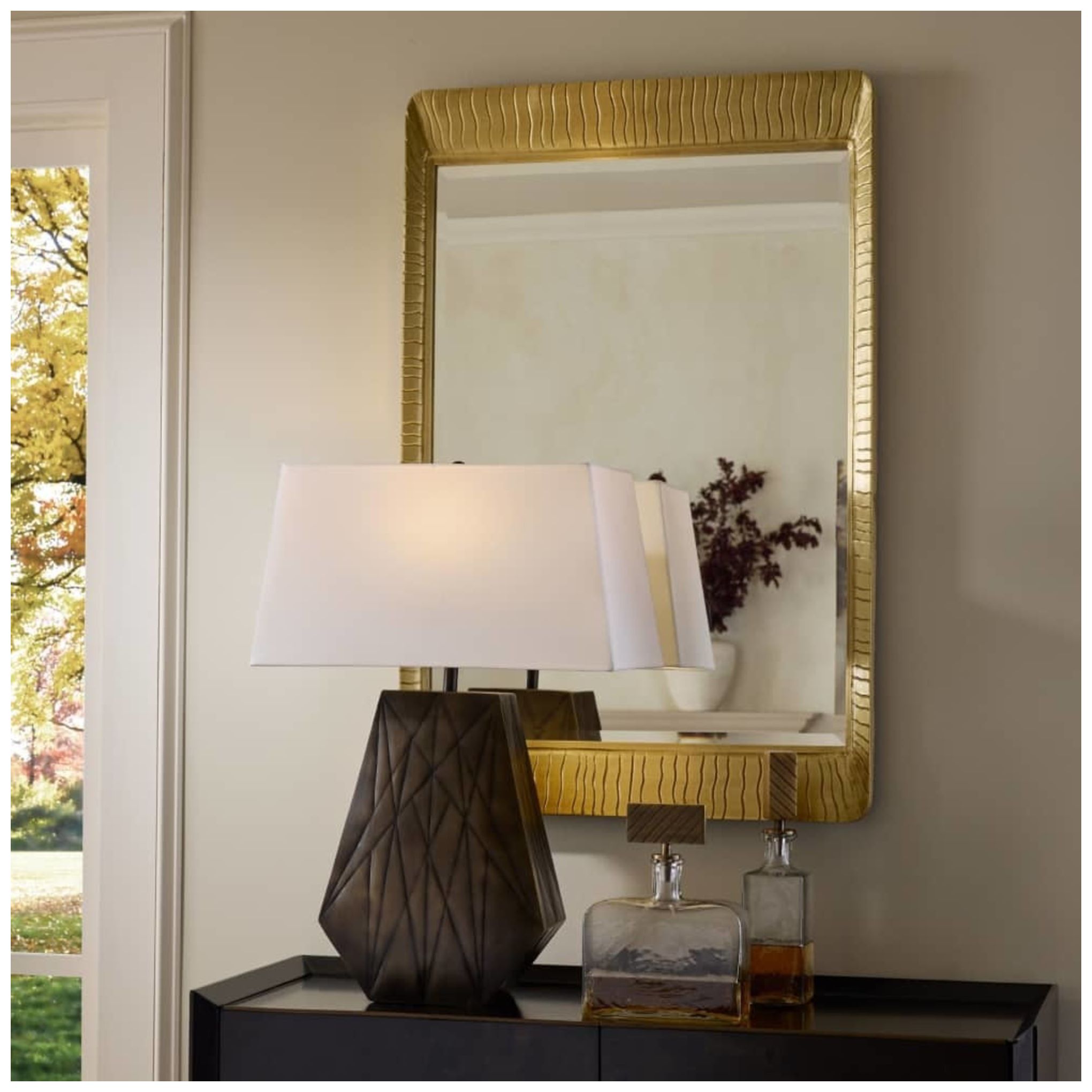 Hart Antique Brass 26" x 40" Rectangular Wall Mirror