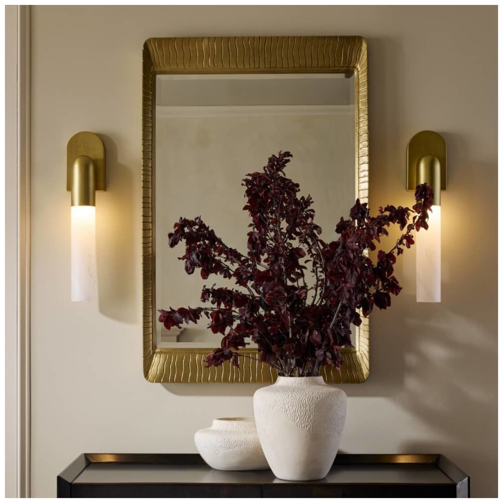 Hart Antique Brass 26" x 40" Rectangular Wall Mirror