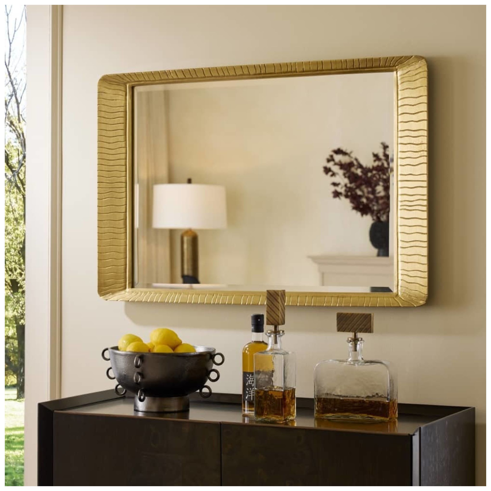 Hart Antique Brass 26" x 40" Rectangular Wall Mirror