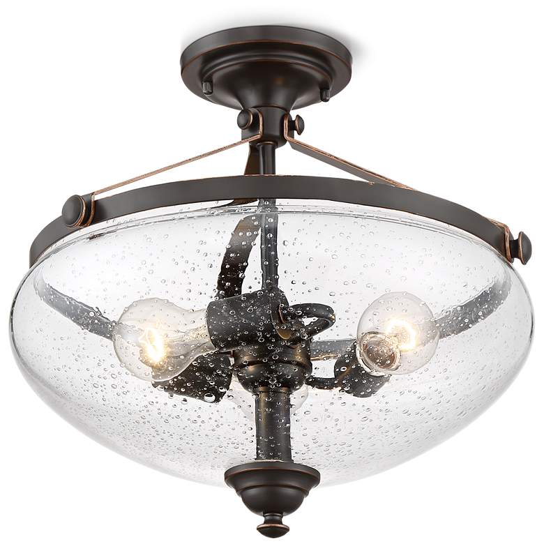 Image 6 Hartfield 15 1/4 inch Wide Oil Rubbed Bronze Ceiling Light more views