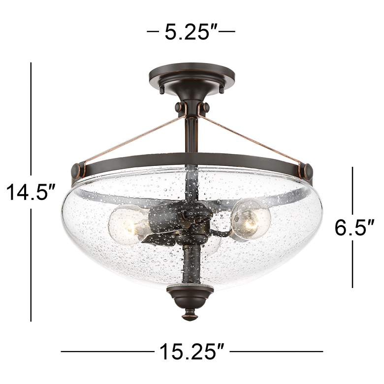 Image 7 Hartfield 15 1/4 inch Wide Oil Rubbed Bronze Ceiling Light more views