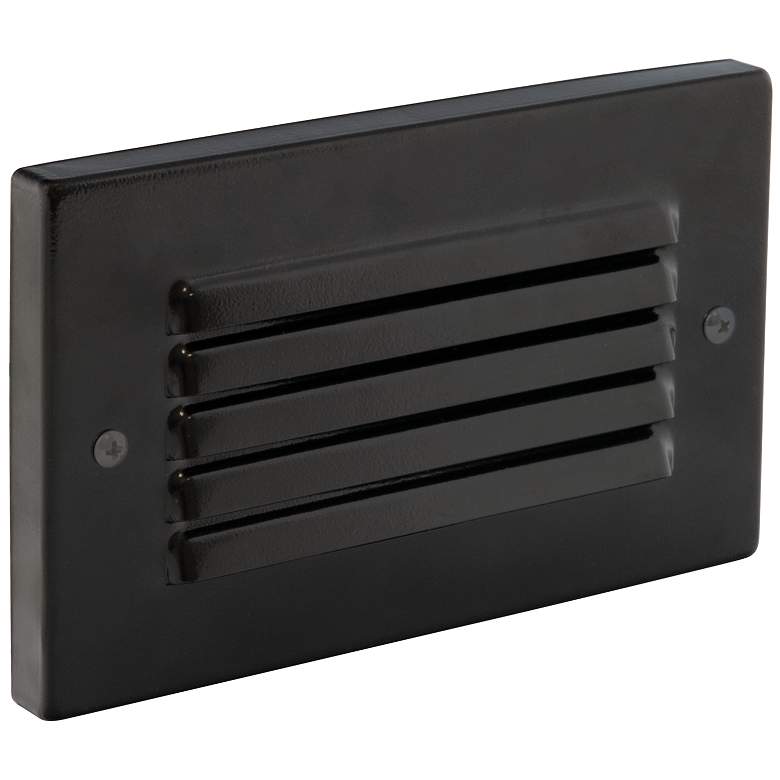 Image 1 Hartford 8 inch Wide Black LED Louvered Horizontal Step Light