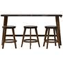 Hartl Walnut 4-Piece Counter Height Dining Set with USB Port