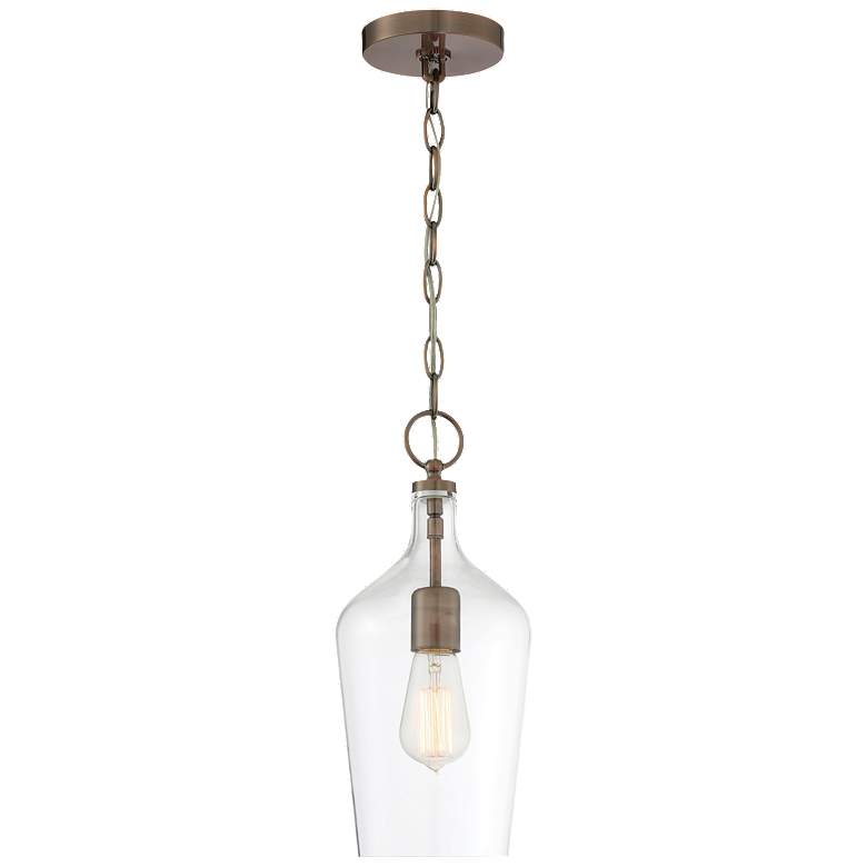Image 1 Hartley; 1 Light; Pendant Fixture; Antique Copper Finish with Clear Glass