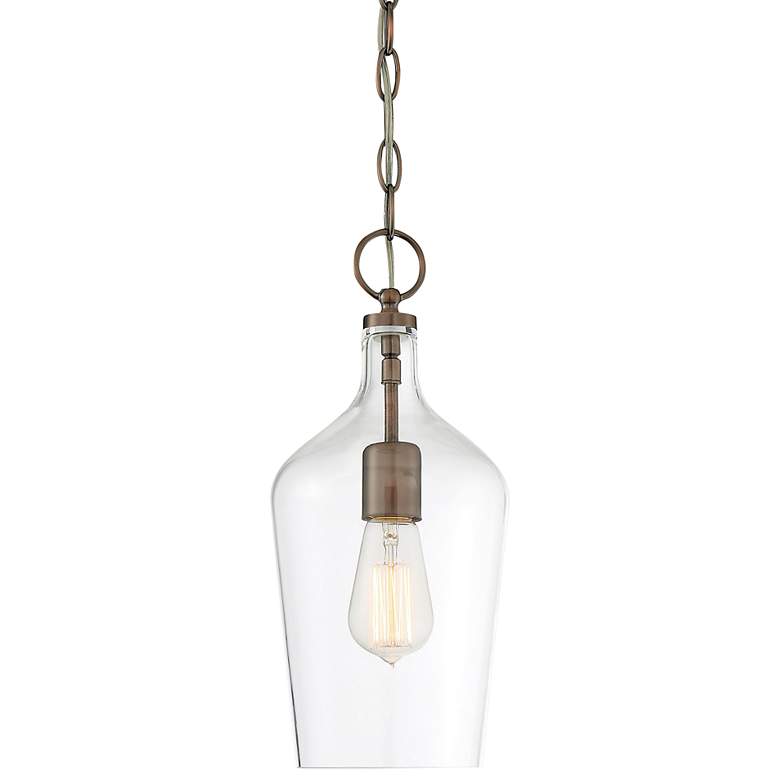 Image 1 Hartley; 1 Light; Pendant Fixture; Antique Copper Finish with Clear Glass