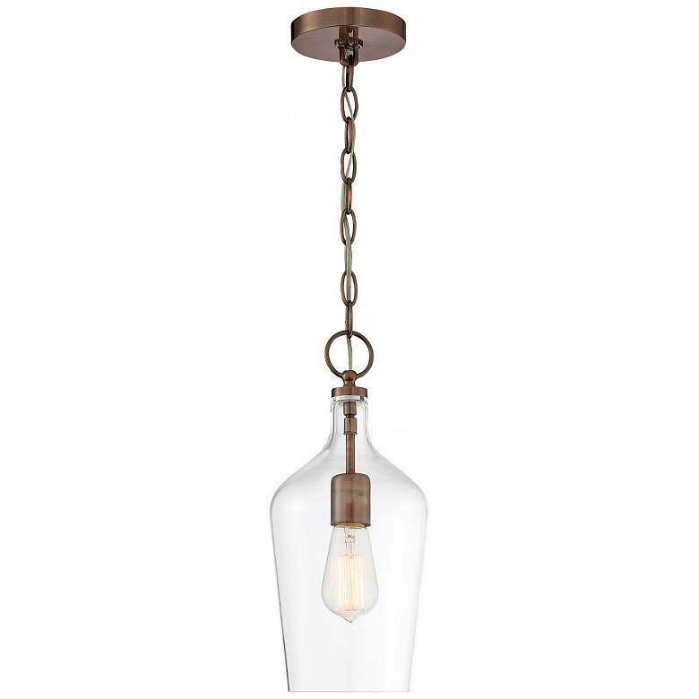 Image 4 Hartley; 1 Light; Pendant Fixture; Antique Copper Finish with Clear Glass more views