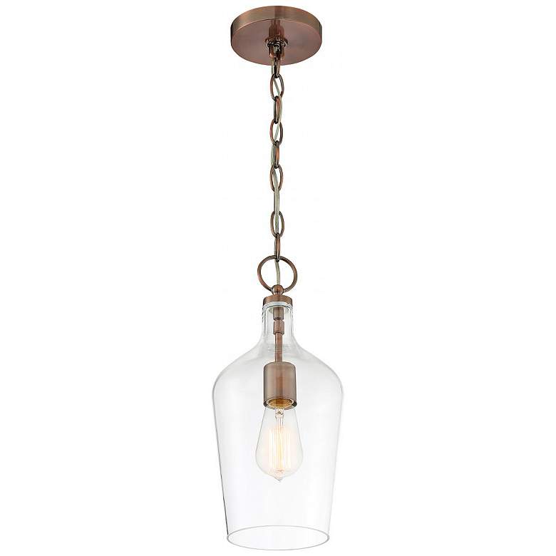 Image 5 Hartley; 1 Light; Pendant Fixture; Antique Copper Finish with Clear Glass more views