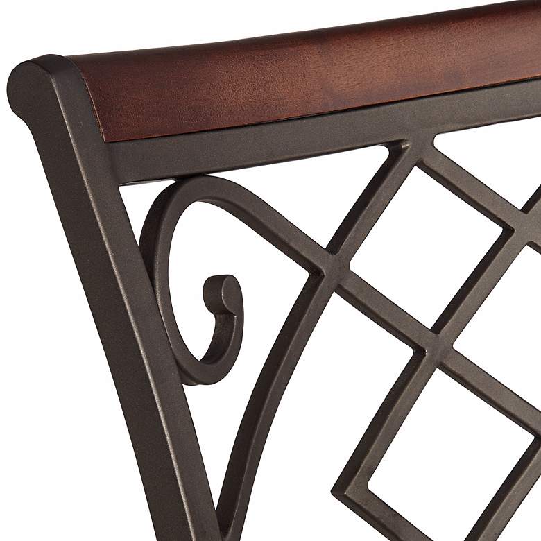 Image 7 Hartley 30" Wood and Bronze Metal Swivel Bar Stool more views