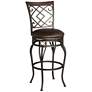 5_Hartley 30" Wood and Bronze Metal Swivel Bar Stools Set of 2 more views