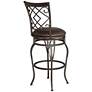 Hartley 30" Wood and Bronze Metal Swivel Bar Stools Set of 2