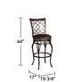 Hartley 30" Wood and Bronze Metal Swivel Bar Stools Set of 2