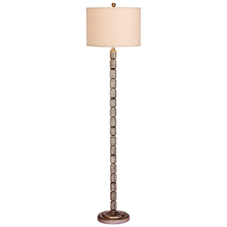 Image 2 Hartley 62 1/2" Antique Silver Ribbed Metal Floor Lamp