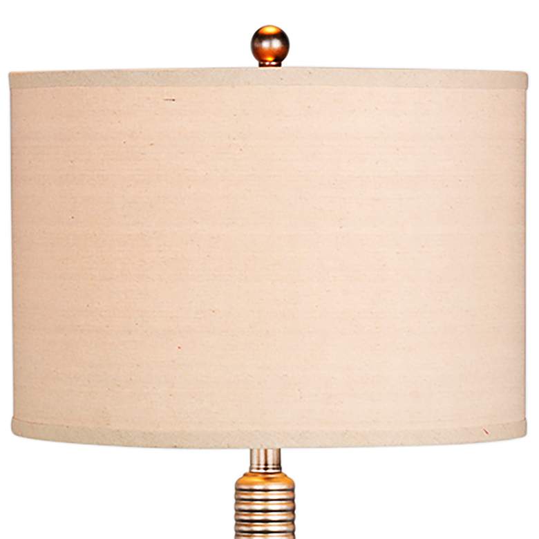Image 4 Hartley 62 1/2" Antique Silver Ribbed Metal Floor Lamp more views