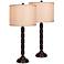 Hartley Oil Rubbed Bronze Ribbed Metal Table Lamp Set of 2