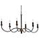 Hartsville 42 1/2" Wide Dark Zinc 6-Light Chandelier