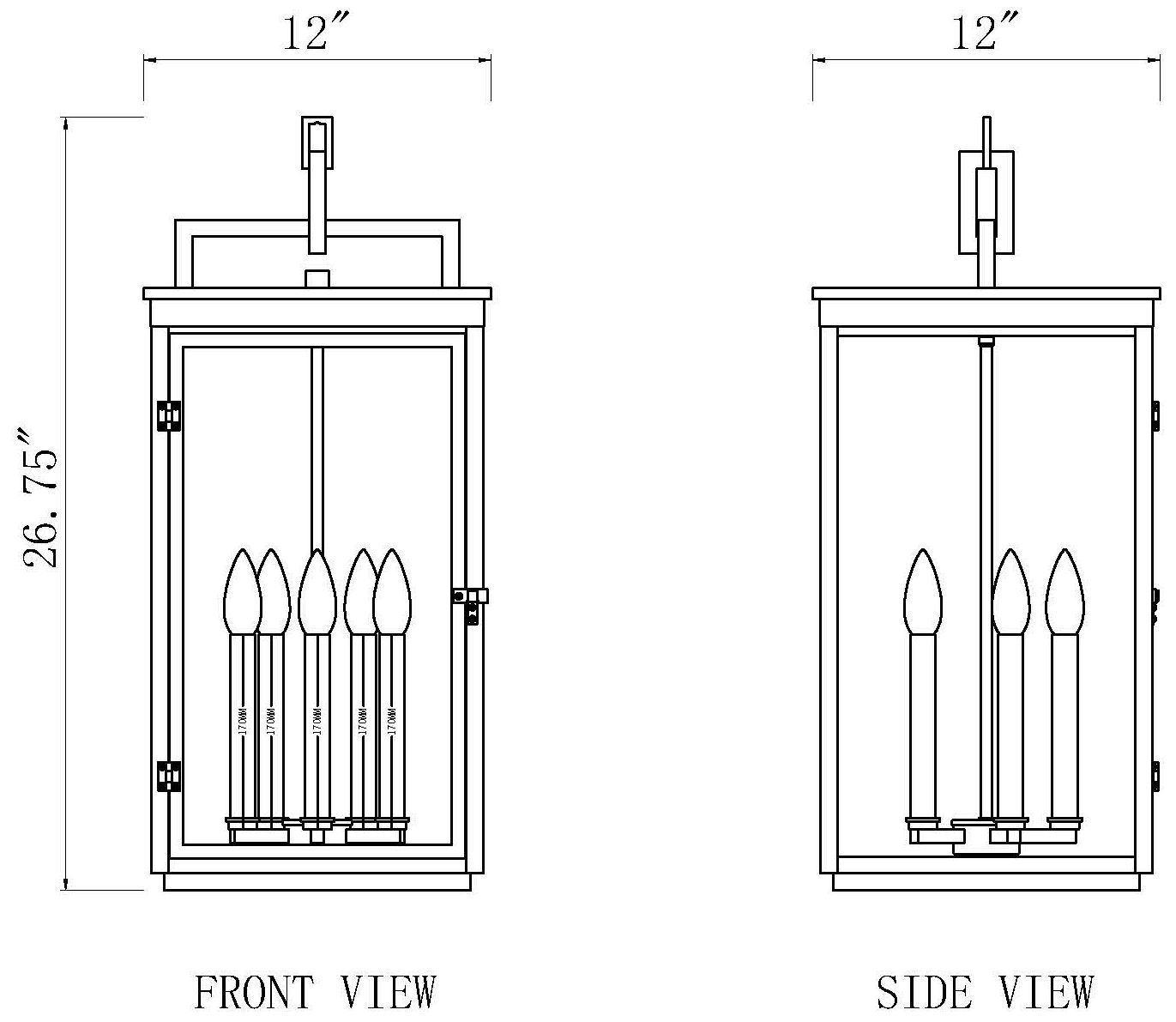 Hartwell 27 3/4"H Sand Black 5-Light Outdoor Hanging Light