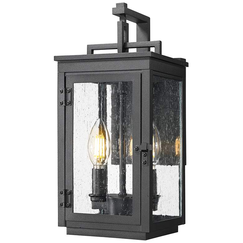 Image 1 Hartwell by Z-Lite Sand Black 2 Light Outdoor Wall Light