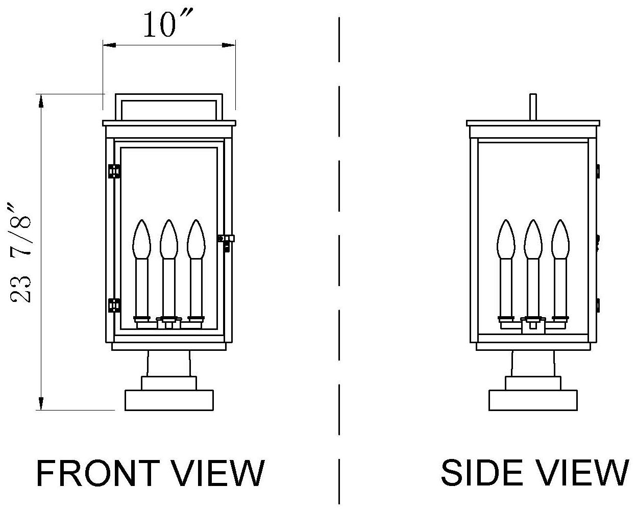 Hartwell by Z-Lite Sand Black 4 Light Pier Mounted Fixture
