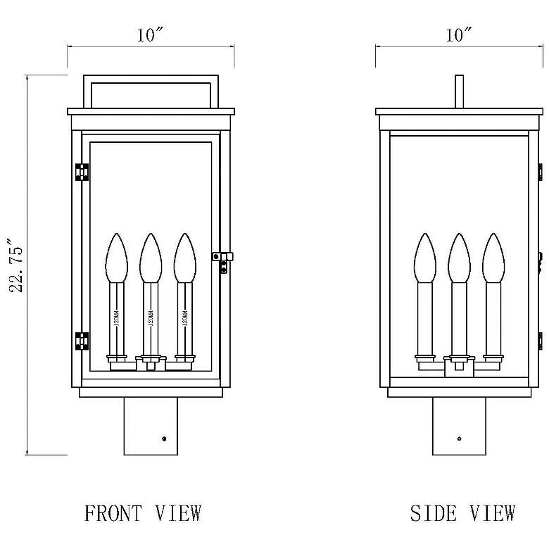 Image 6 Hartwell by Z-Lite Sand Black 4 Light Post Mount Fixture more views