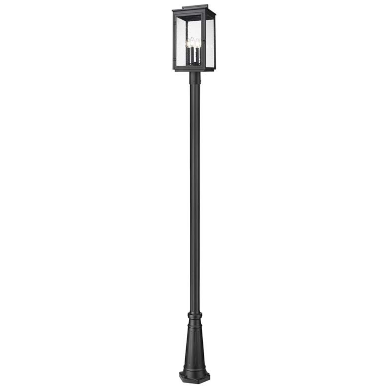 Image 1 Hartwell by Z-Lite Sand Black 4 Light Post Mounted Fixture
