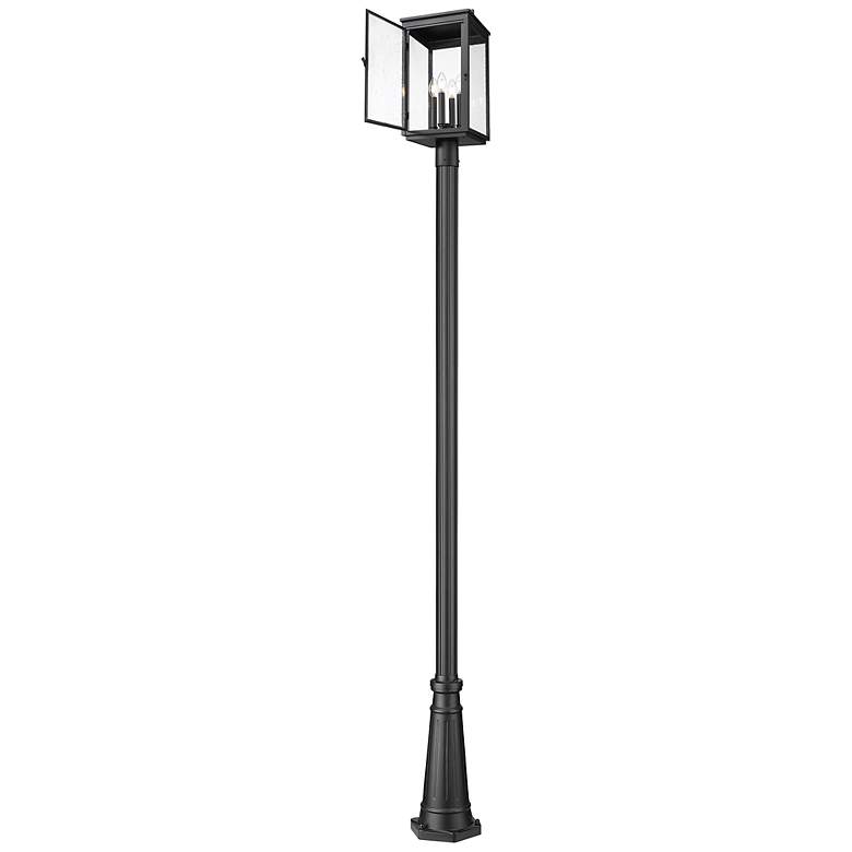 Image 4 Hartwell by Z-Lite Sand Black 4 Light Post Mounted Fixture more views