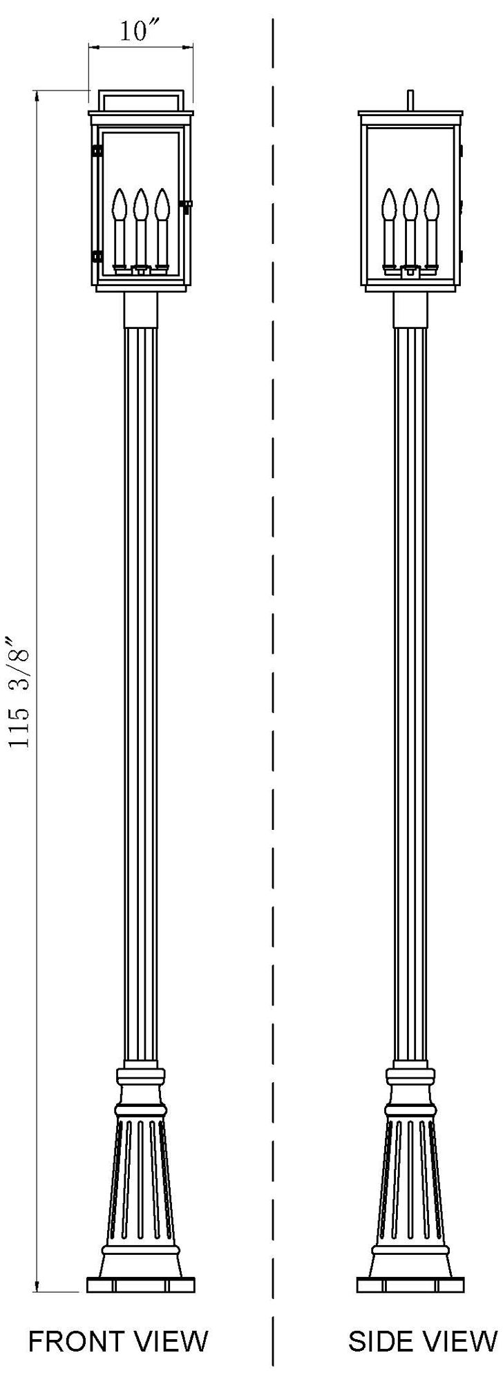 Hartwell by Z-Lite Sand Black 4 Light Post Mounted Fixture