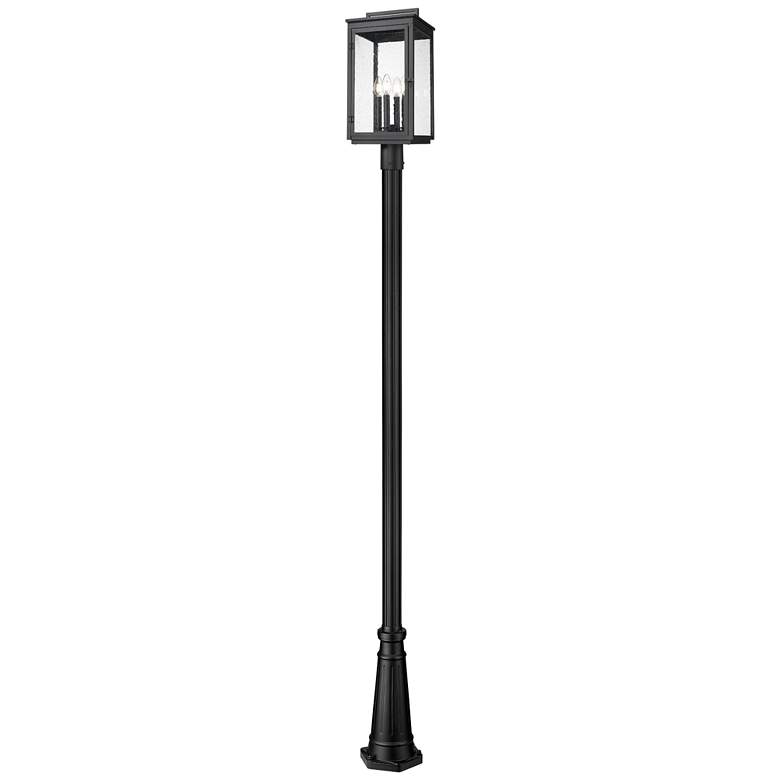 Image 1 Hartwell by Z-Lite Sand Black 4 Light Post Mounted Fixture