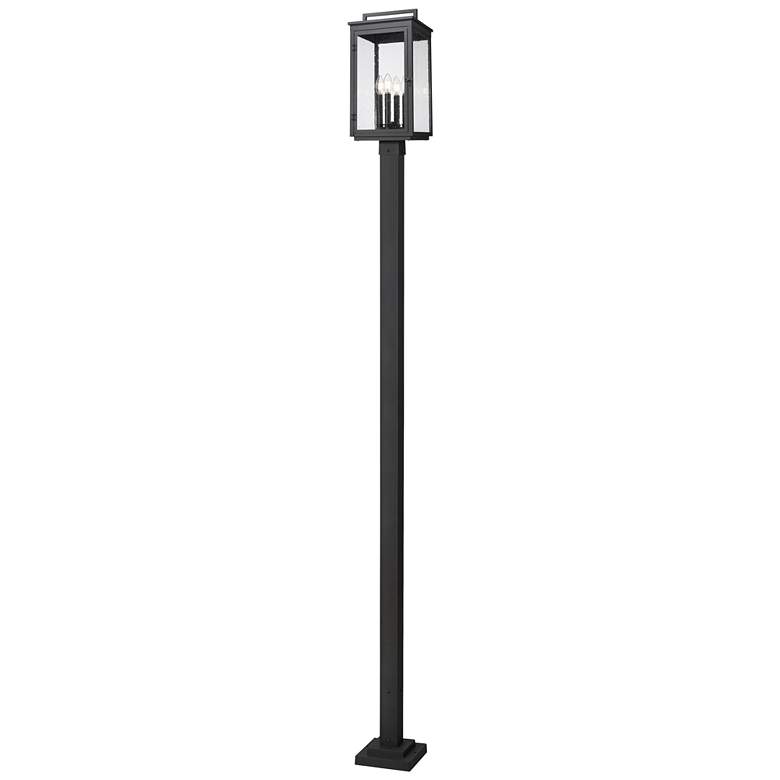 Image 1 Hartwell by Z-Lite Sand Black 4 Light Post Mounted Fixture