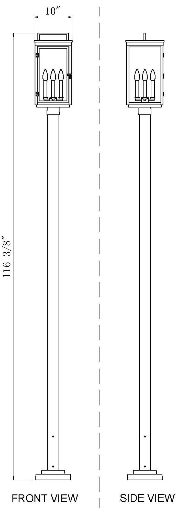 Hartwell by Z-Lite Sand Black 4 Light Post Mounted Fixture