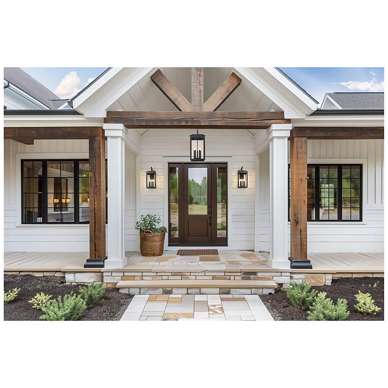 Image 2 Hartwell by Z-Lite Sand Black 5 Light Outdoor Chain Mount Ceiling Fixture more views