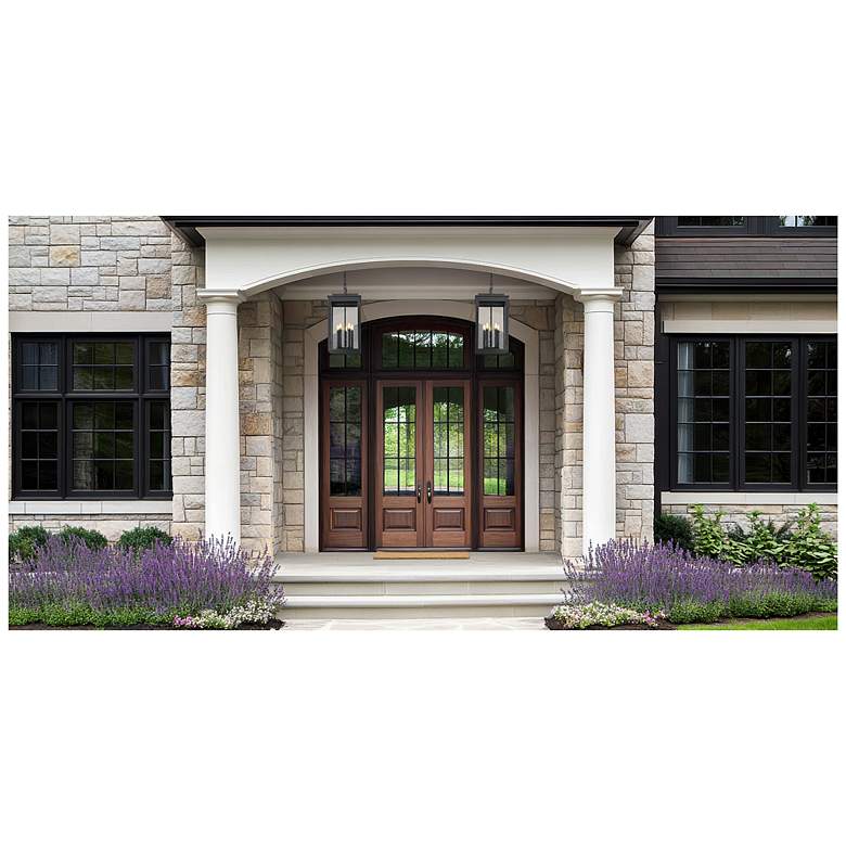 Image 3 Hartwell by Z-Lite Sand Black 5 Light Outdoor Chain Mount Ceiling Fixture more views