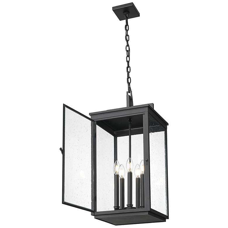 Image 4 Hartwell by Z-Lite Sand Black 5 Light Outdoor Chain Mount Ceiling Fixture more views
