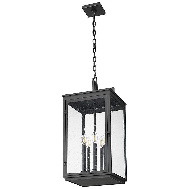Image 7 Hartwell by Z-Lite Sand Black 5 Light Outdoor Chain Mount Ceiling Fixture more views