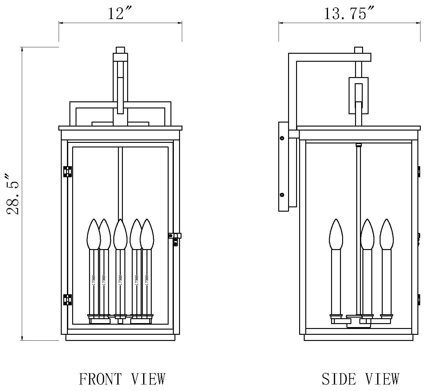 Hartwell by Z-Lite Sand Black 5 Light Outdoor Wall Light