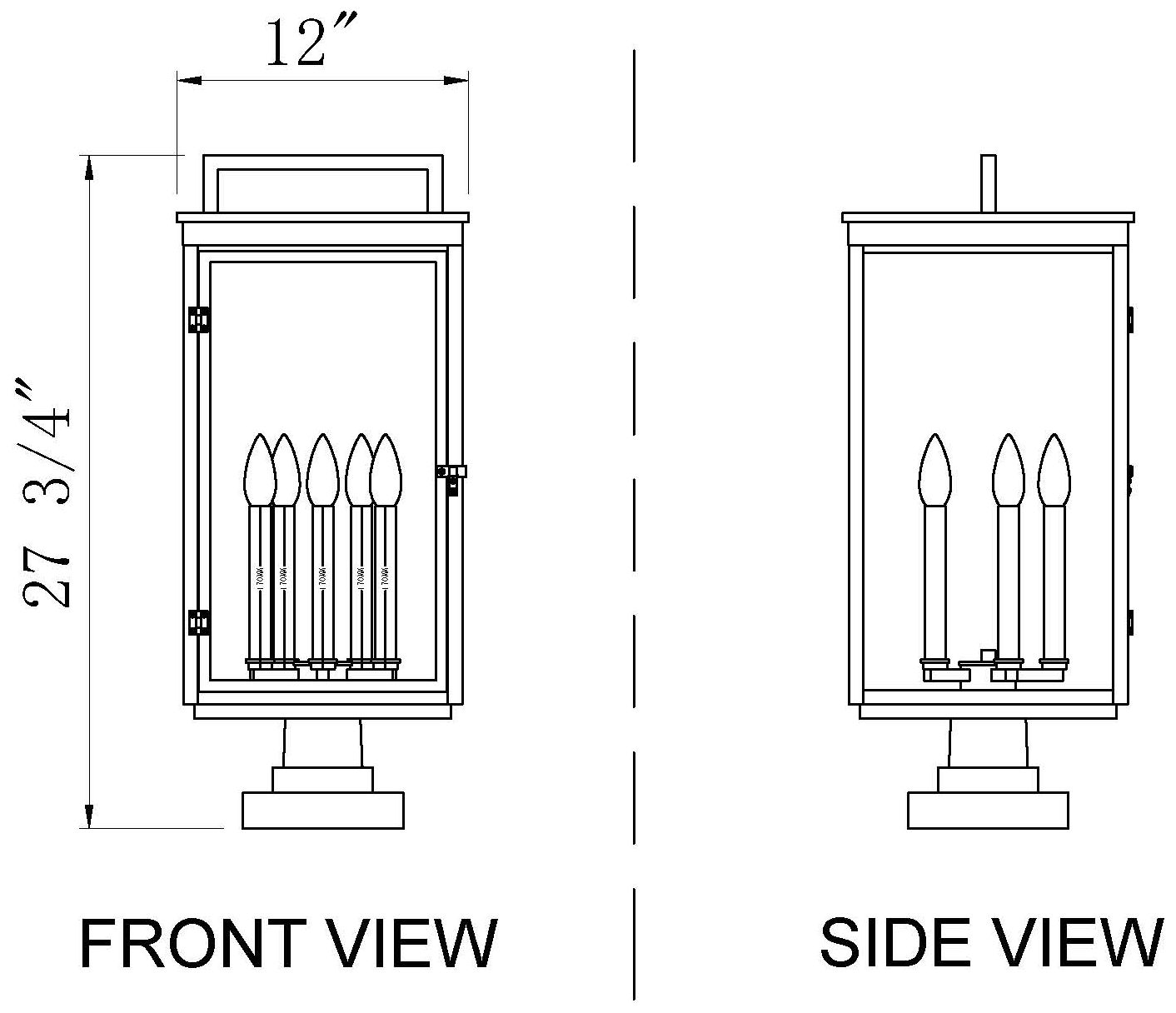 Hartwell by Z-Lite Sand Black 5 Light Pier Mounted Fixture
