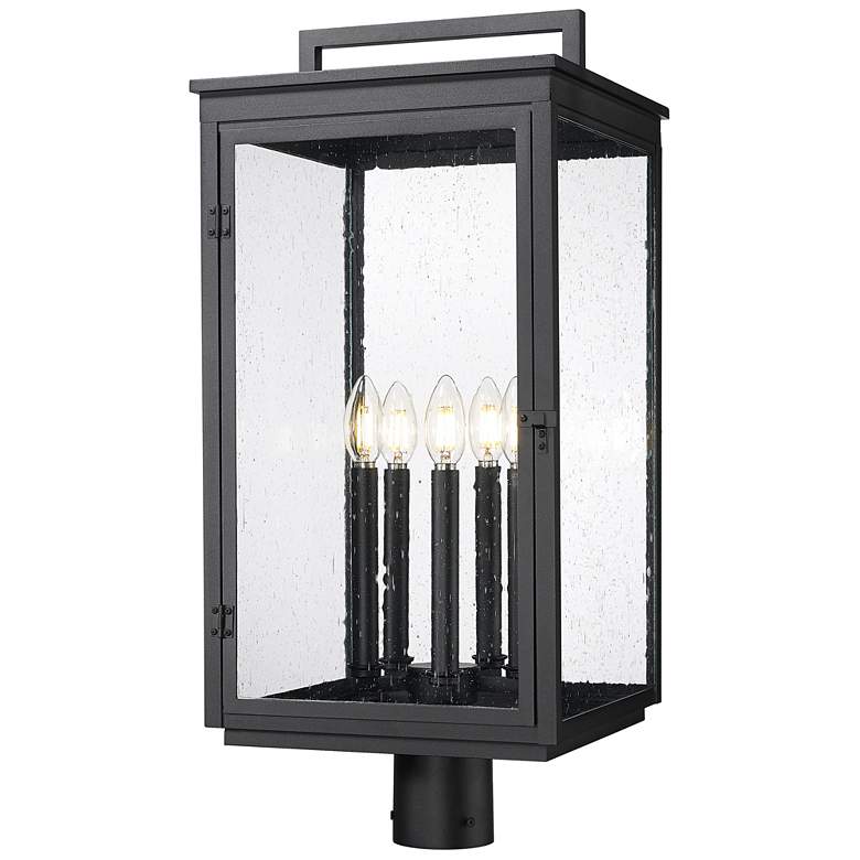 Image 1 Hartwell by Z-Lite Sand Black 5 Light Post Mount Fixture