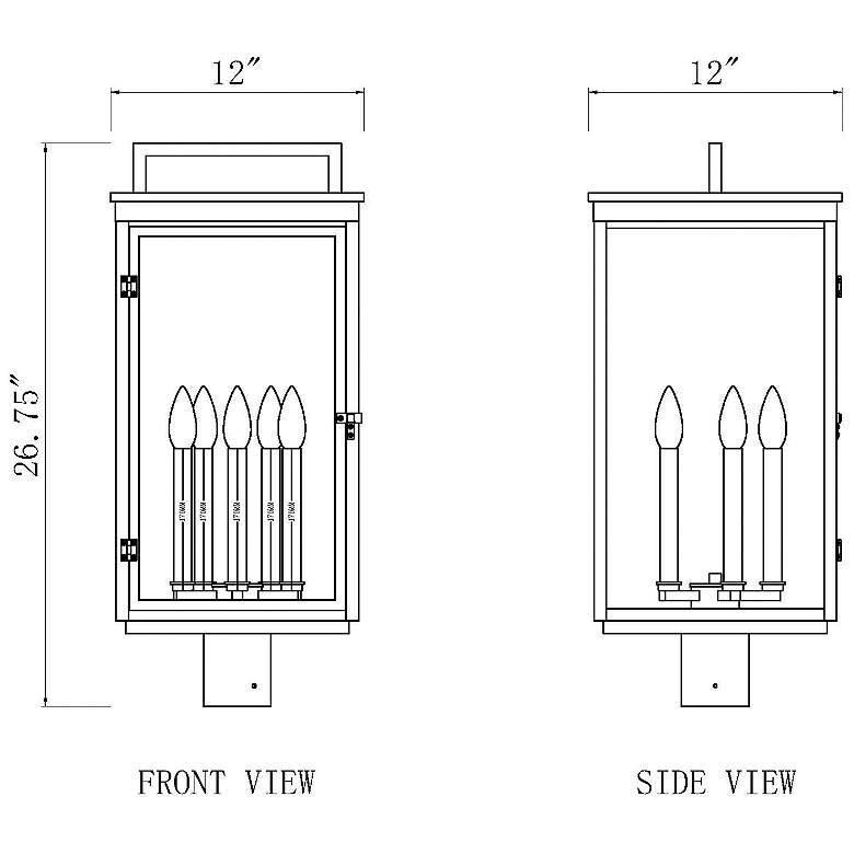 Image 6 Hartwell by Z-Lite Sand Black 5 Light Post Mount Fixture more views