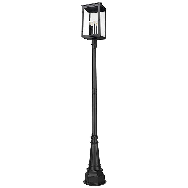 Image 7 Hartwell by Z-Lite Sand Black 5 Light Post Mounted Fixture more views