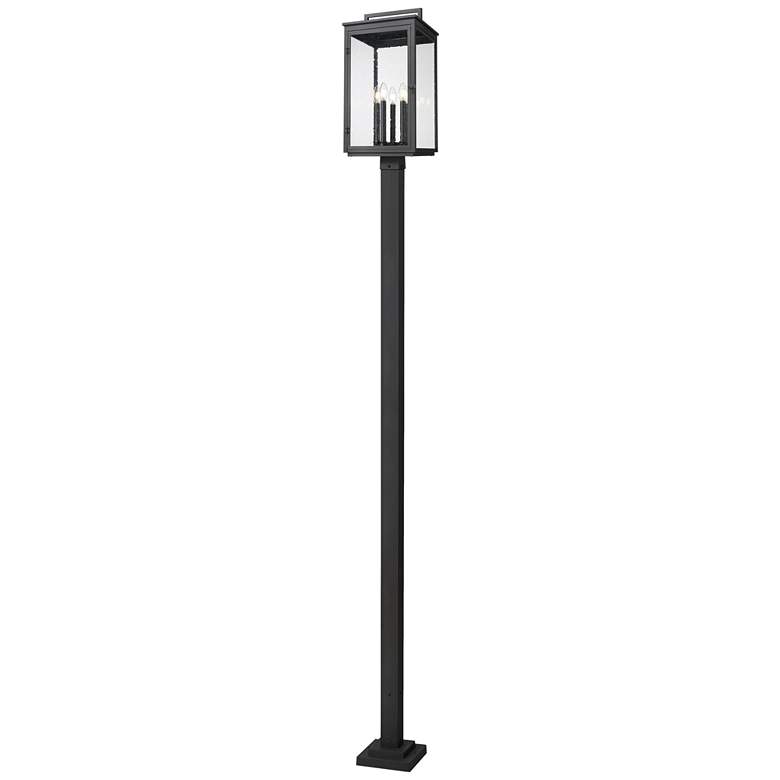 Image 1 Hartwell by Z-Lite Sand Black 5 Light Post Mounted Fixture