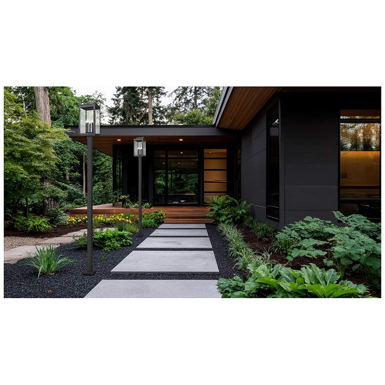 Image 2 Hartwell by Z-Lite Sand Black 5 Light Post Mounted Fixture more views
